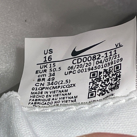 Nike Vapor Edge Speed 360 Football Cleats White Gold CD0082-111 Size 16 - Picture 8 of 8